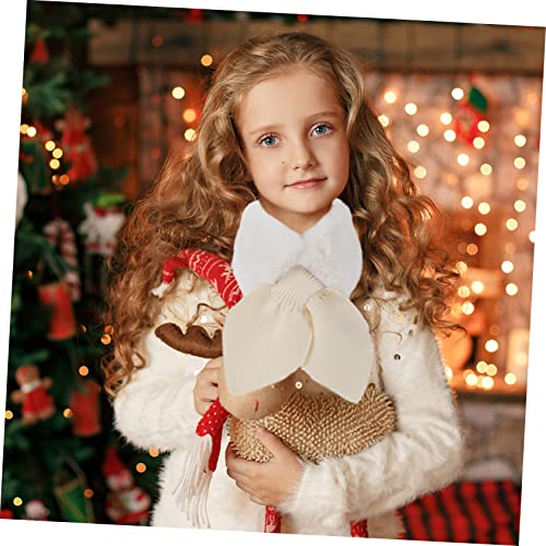 Homoyoyo Plush Cartoon Neck Scarf for Boy Girl Winter Warm Neckerchief for Boys Girls Soft and Skin-friendly Scarf Beige Cozy Cross Neck Collar for Cold Weather4