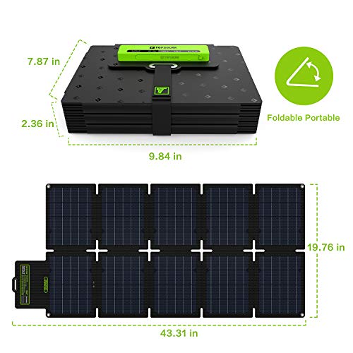 Topsolar Solarfairy 60W Portable Foldable Solar Panel Charger Kit 18V Dc Output For Portable Generator Power Station + 12V Rv Boat Car Battery + Usb & Type C For Cell Phone Tablet #TOP1