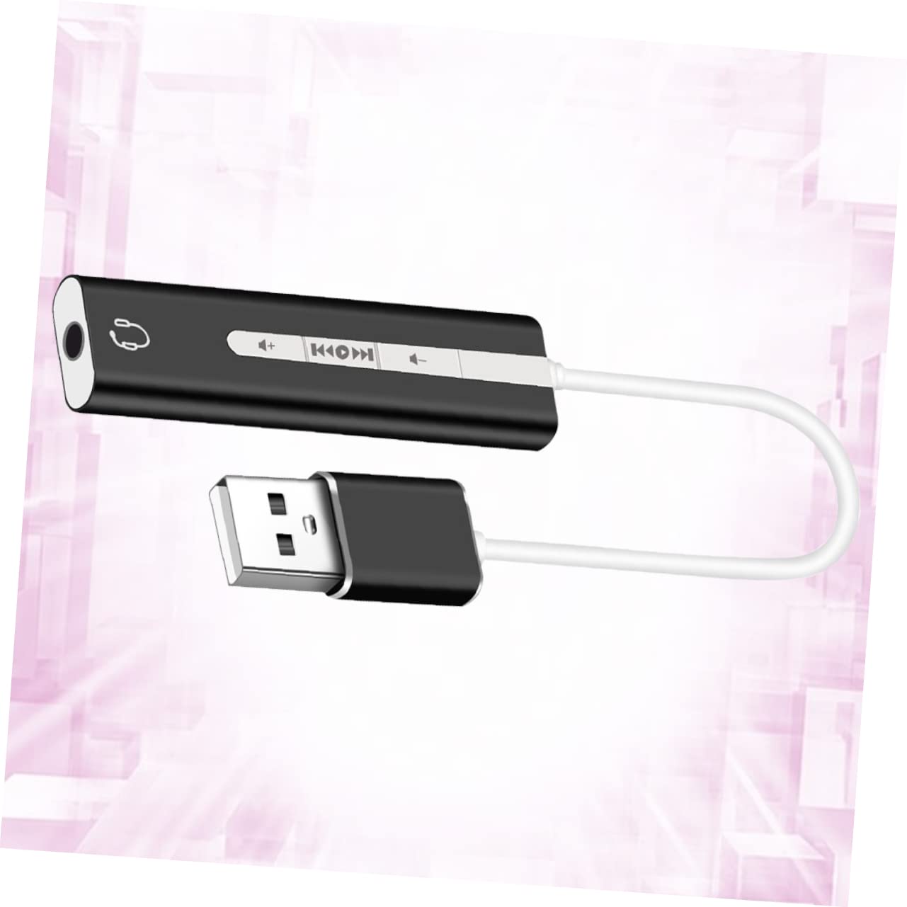 OSALADI 3pezzi Scheda Audio Usb Con Microfono e Cuffie Scheda Audio Esterna Per Computer Nera