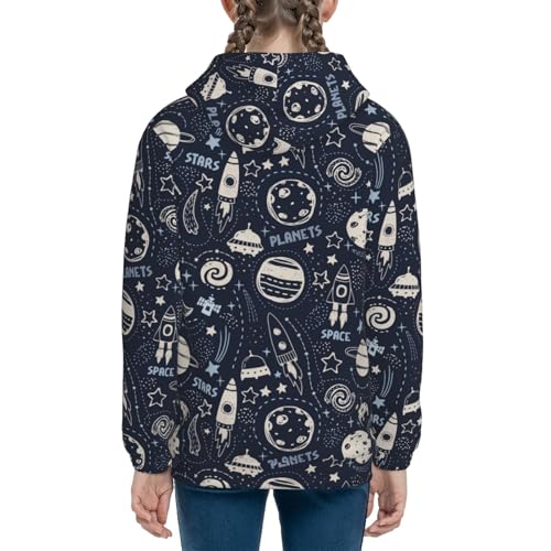 Cute Rocket Satellite Kids Pullover Hoodies Boys Sweatshirts Girls Athletic Clothes with Pocket4