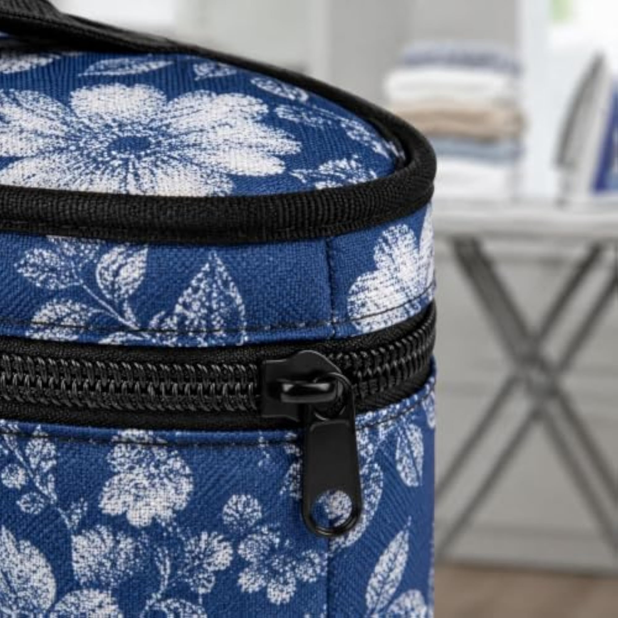 Zippered Iron Storage Bag with Floral Design