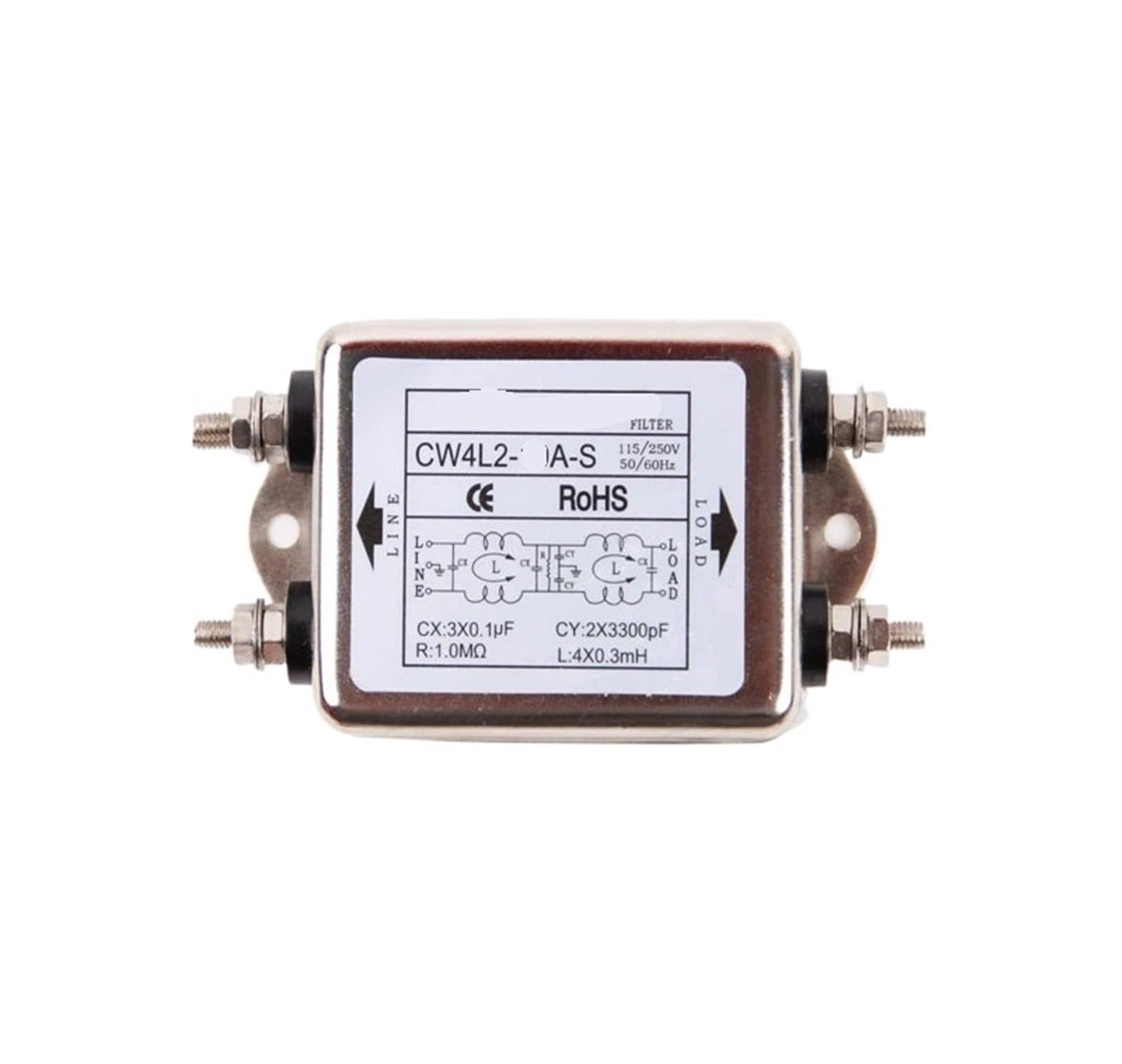 ETPBRIMSF CW4L2 single-phase two-stage AC power filter 220V anti-interference 20A 30A 40A(CW4L2-20A-S Bolt type)
