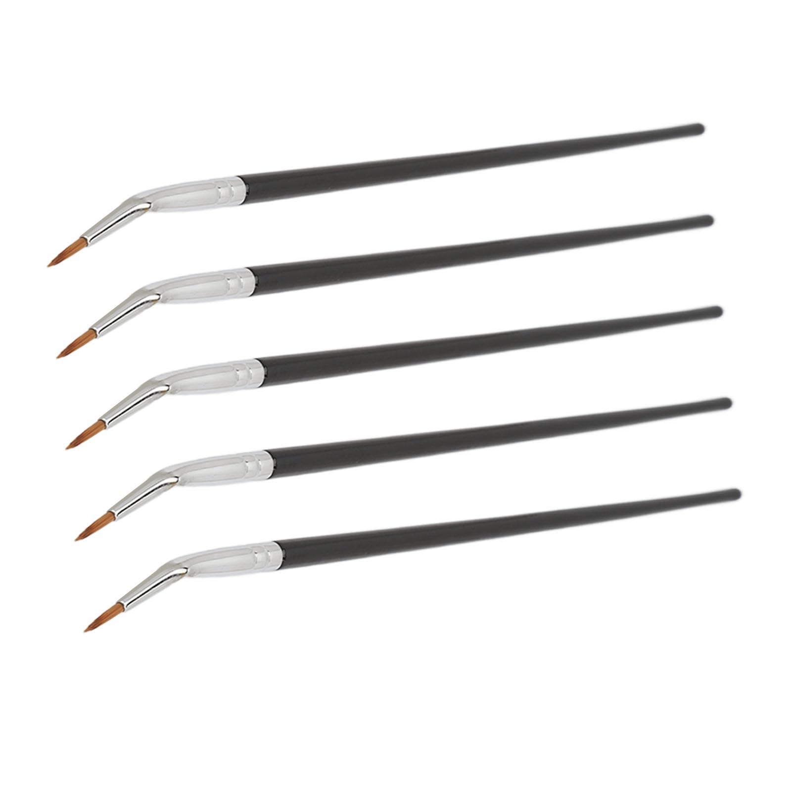 Cabezal de cepillo ultrafino, pelo de fibra suave, amplia gama de usos, mango ergonómico, diseño portátil, 5 piezas, cepillo para delineador de ojos doblado, multifuncional, brochas de maquillaje en