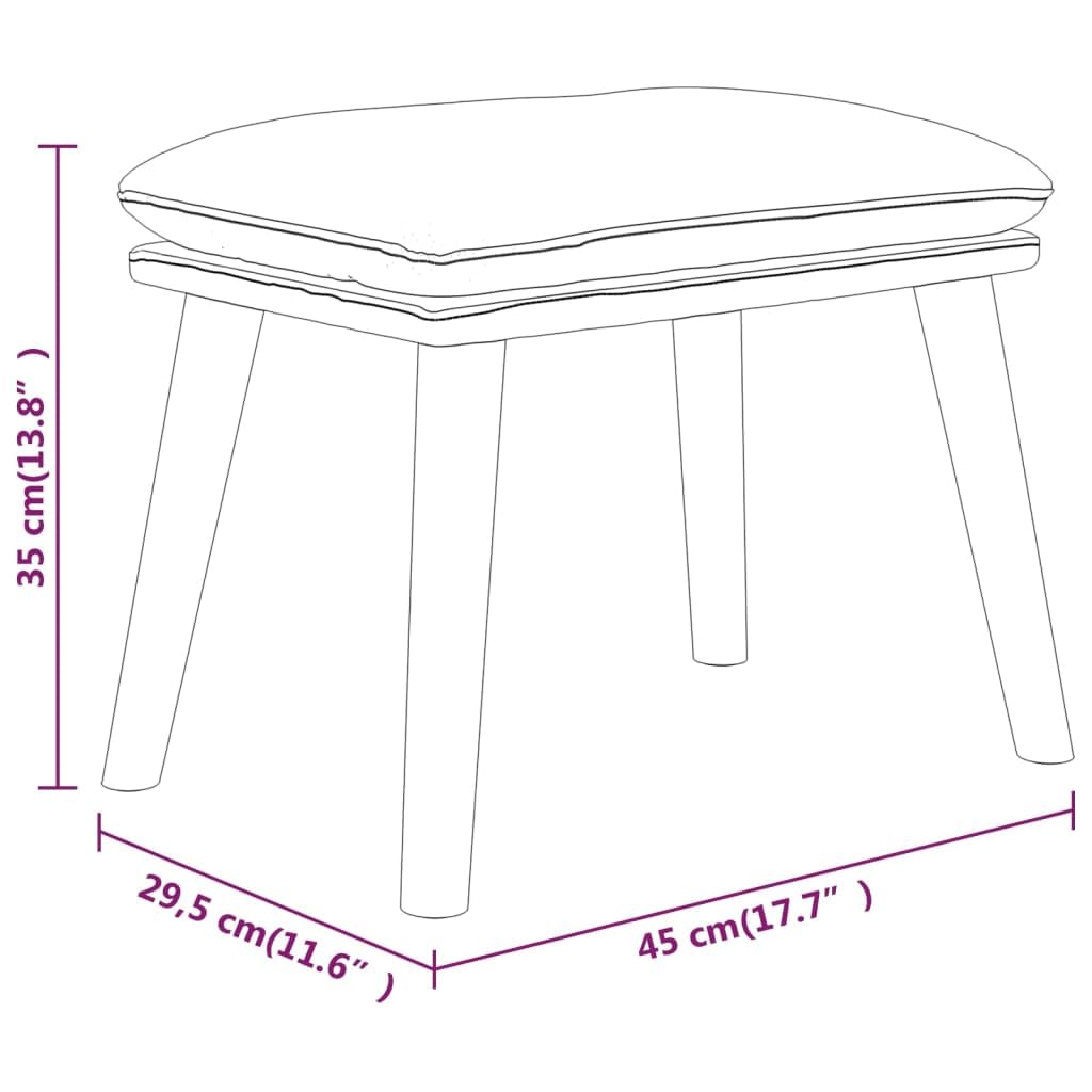 Podnóżek czarny z materiału z nogami z drewna kauczukowego, 45 x 29,5 x 35 cm, kompaktowy taboret tapicerowany jako podnóżek do salonu, sypialni, korytarza, nowoczesny i stabilny