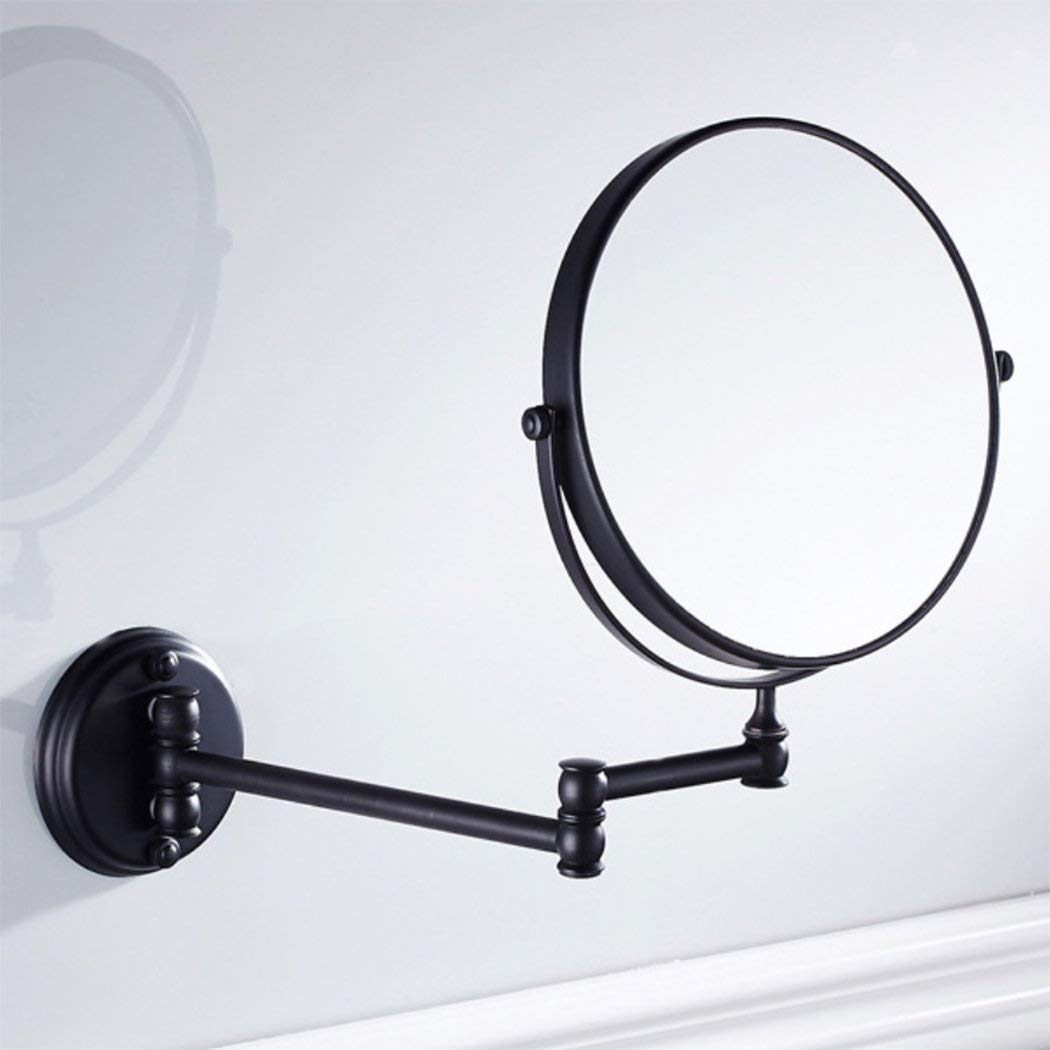 Miroir cosmétique cuivre circulaire GZZ miroir de salle de bain haut de gamme rétro, C