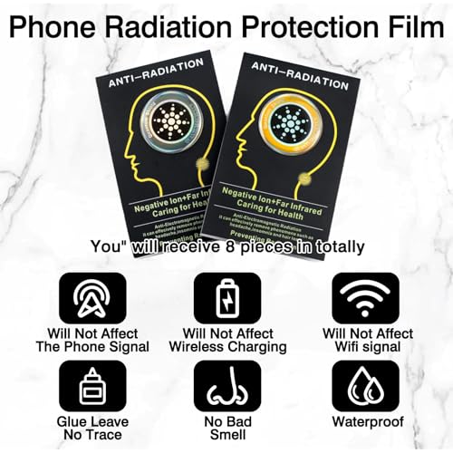 Image of 8 Pieces Anti Radiation Chip for Mobile, Cellphone Signal Boosters, Energy Radiation Shield with Light Green and Golden Hard Card Design