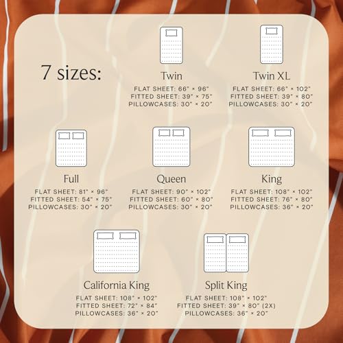 Image of LuxClub 4 PC Sheet Set Bed Sheets Deep Pockets 16 inch Wrinkle Free Cooling Machine Washable Hotel Bedding Silky Soft - Striped-Autumn Orange Full