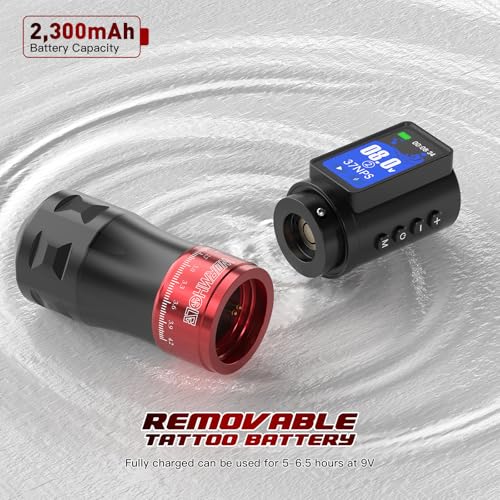 Image of 2PCS 2,300mAh Batteries Wormhole Wireless Tattoo Gun Kit Multi-function Smart Tattoo Pen with Wormhole PRO Tattoo Ink Kit 20 Tattoo Needles 7 Adjustable Strokes Length Tattoo Supplies