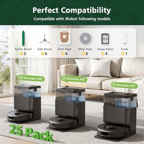 Image of 25 Pcs Replacement Parts for iRobot Roomba 505X /Plus 405 /505 /507 Combo