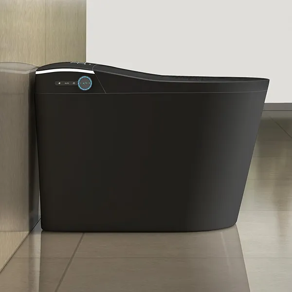 WinZo Elongated Smart Toilet With Bidet Built-in,Auto Open & Flush Auto Soft Close Seat, Hands-Free, Foam Shield, Adjusted Heated Seat & Warm Air Dyring Matte Black