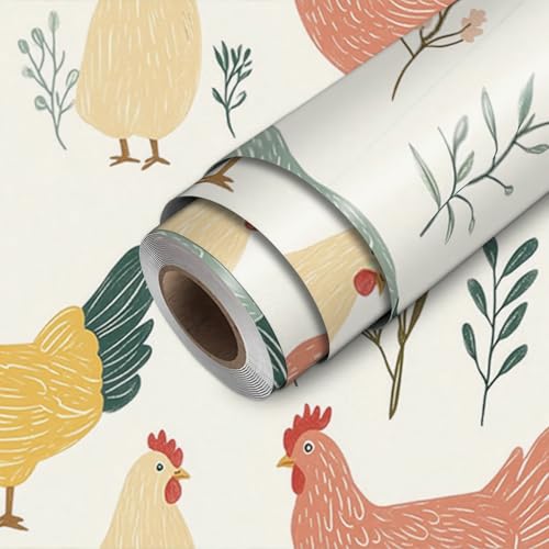 HOMETITUTE Chicken Wallpaper Peel and Stick Farmhouse