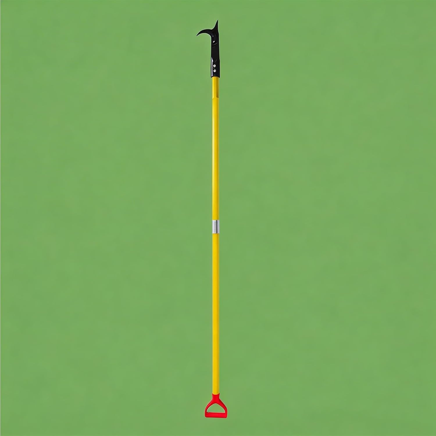 Pike Pole Featherlight Pike Pole with D-Handle Extended 2 Section Rescue Hook for Firefighting and Flooring Roofing Wall Renovation, Round, Yellow