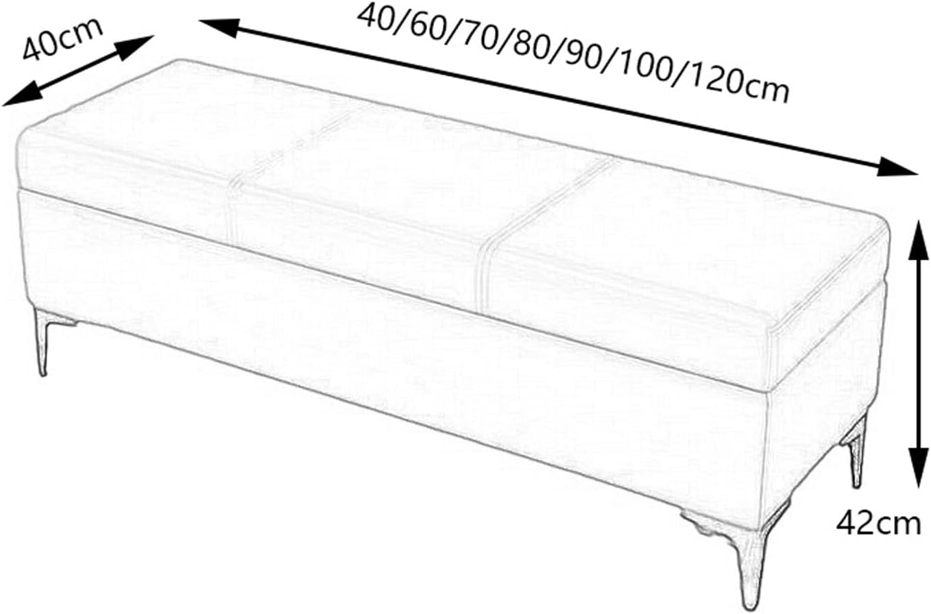 Benches Garden Bench Outdoor Patio Seating Backless Park Chair Lawn Path Slatted Seats,Modern Leather Upholstered End of Bed Bench, Stylish Storage Ottoman with Metal Legs for Living Room, E