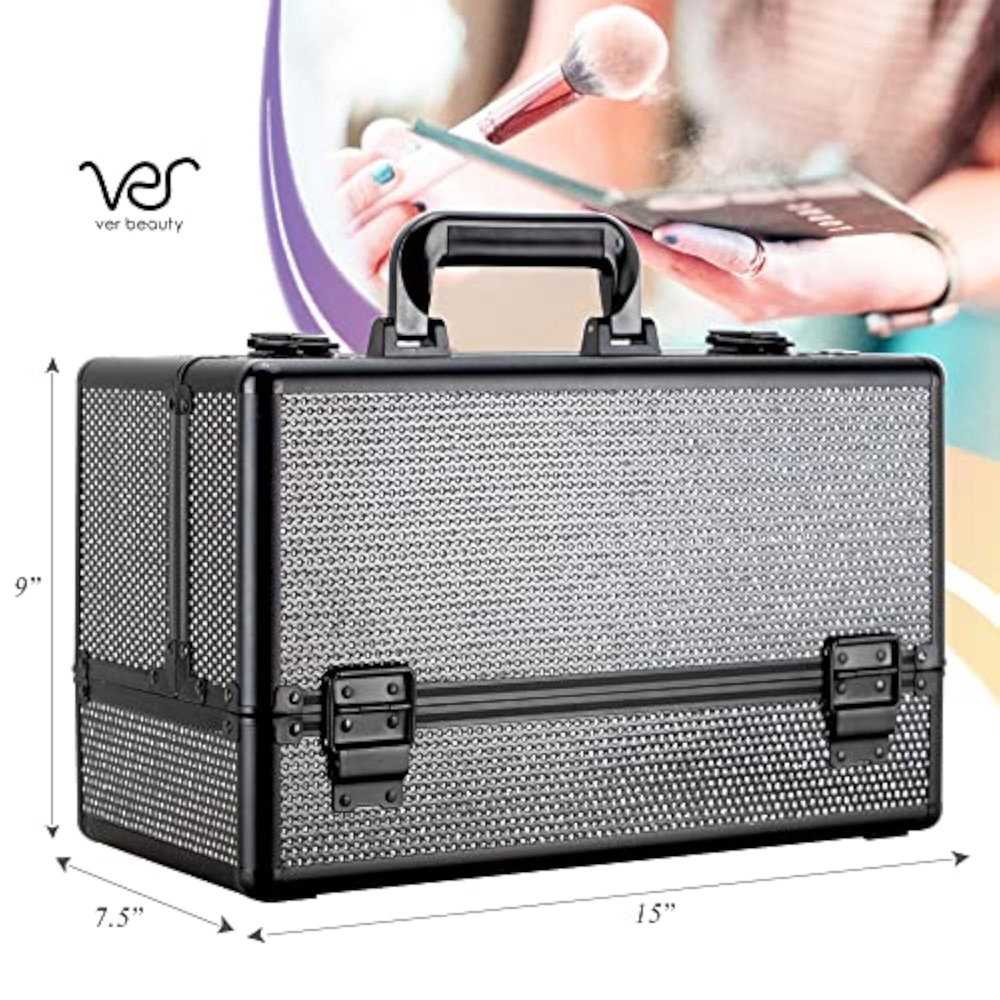 Makeup Case Organizer with 6-Tier Trays