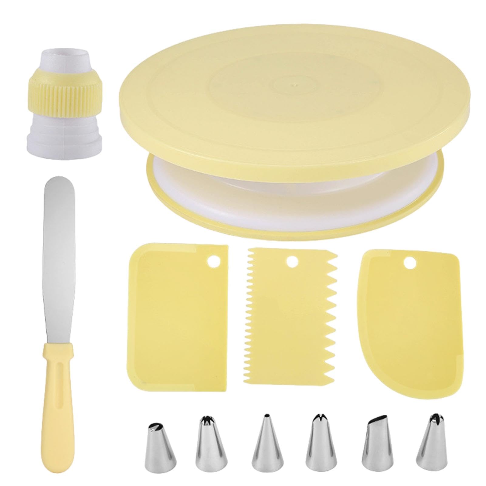 Set di 164 pezzi per decorazione torte, fai da te con piatto girevole, glassa, sac à poche e punte, spatola per glassa e pasticceria