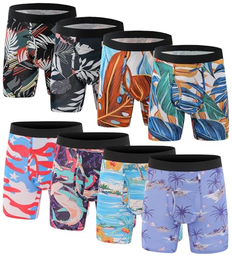 Men's Underwear Boxer Briefs Bamboo Viscose Trunks Soft Comfortable Multipack
