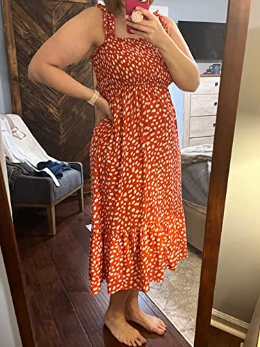Image of Plus Size Summer Dress - Sun Boho Beach Casual Floral Spaghetti Strap Sleeveless Long Maxi Dresses