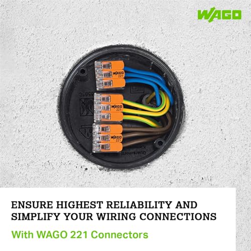 Image of WAGO 221-613 | Easy-to-Use Electrical Wire Connector | Pack of 30 | Compact, Tool-Free, Transparent - For DIY, Panels & Wiring Projects - 3-Conductor