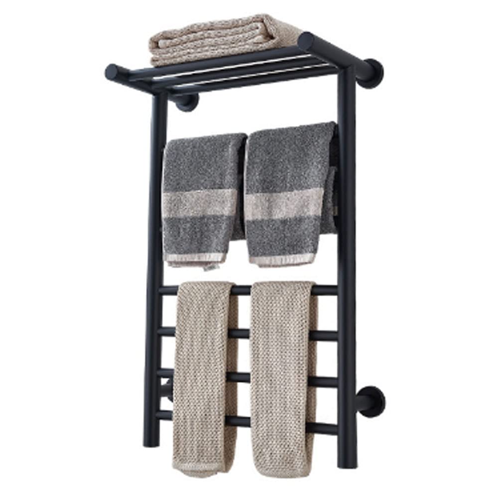 asdchZen Wall Mounted With Top Shelf,With Timer,Built-In Timer With Lcd Indicators,Stainless Steel Heated Towel Drying Rack, Hardwired/Plug-In,72X45X25Cm