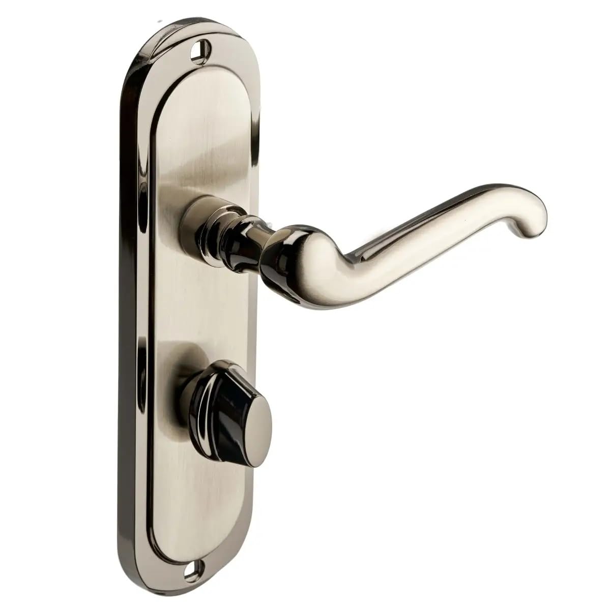 Designer Levers - Turnberry Ornate Lever Thumb Lock Door Handle - Dual Tone Satin & Black - Pair
