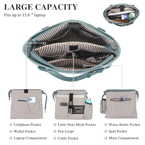 BAIGIO Laptop Tote Bag for Women 15.6 Inch Lightweight Travel Canvas Tote Bag Purse Large Teacher Work Shoulder Bags Handbag4