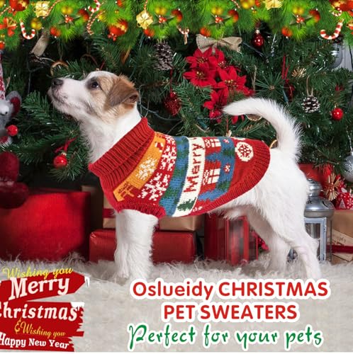 Dolahovy Hund Pullover Schneeflocke Pullover Welpen Mantel Hunde Stricken Weihnachten Winter Kleidung Outfit Xmas Hund Pullover Fleece Hund Anzug für kleine mittlere Hunde Katzen Chihuahua Red XXL