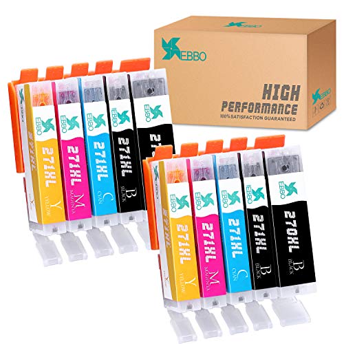 EBBO Compatible Ink Cartridges Replacement for Canon PGI-270XL CLI-271XL PGI-270 CLI-271 XL Compatible with Pixma TS5020 TS6020 MG5720 MG5722 MG5721 MG6820 MG6821 MG6822 Printer (5 Colors, 10-Pack)