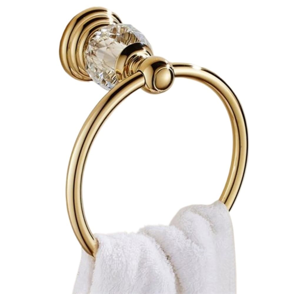 Towel Ring, Golden Crystal Bath Hardware Set Soap Dishes Towel Rack Bar Paper Holder Dish(Towel Ring Only)