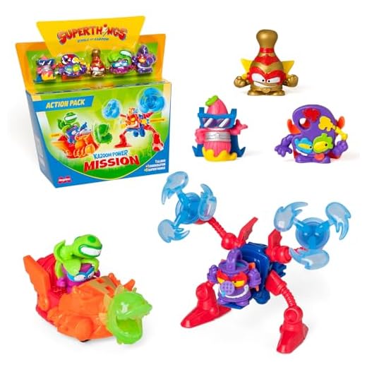 SUPERTHINGS KAZOOM Power Mission – Action Pack. Contiene 5 SuperThings (Incluye 1 SuperLíder Dorado), 1 Exoskeleton, 1 Slider. Pack 3 de 4