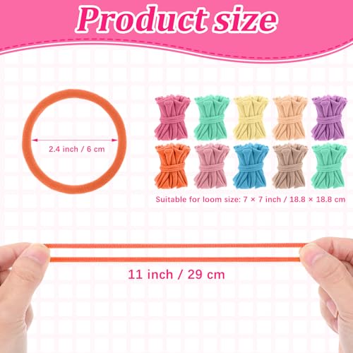 Image of Kifmurase 1000 Pcs Refill Loops for 7 Inch Weaving Loom, 10 Colors Loom Loops for Potholder Making, Elastic Weaving Loop Craft Flexible Loom DIY Kit Craft Bands for Adults DIY Projects Gifts (Macaron)