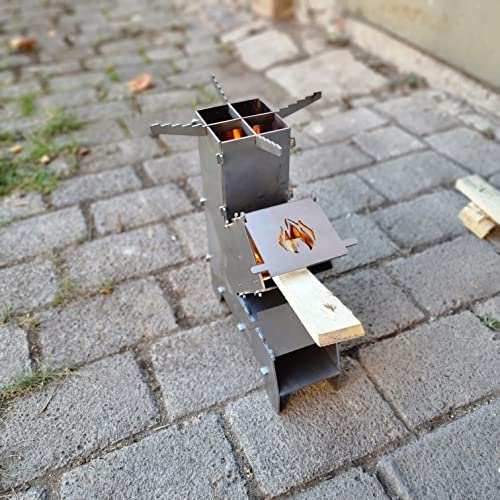 Poêle à fusée Rocket Stove barbecue camping poêle à bois Fire World - 6