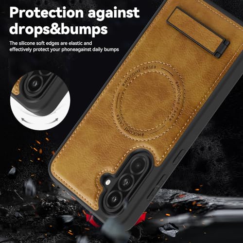 Image of Lunivop for Samsung Galaxy A36 Case /Galaxy A56 Case 6.7 inch PU Leather Brown