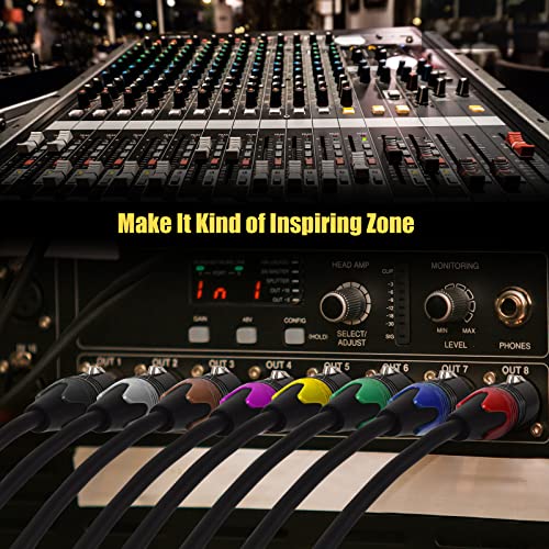 XLR Cables for Microphone 25 Feet 10 Pack - Pro Balanced XLR Patch Audio Cables 3-Pin XLR Male to Female