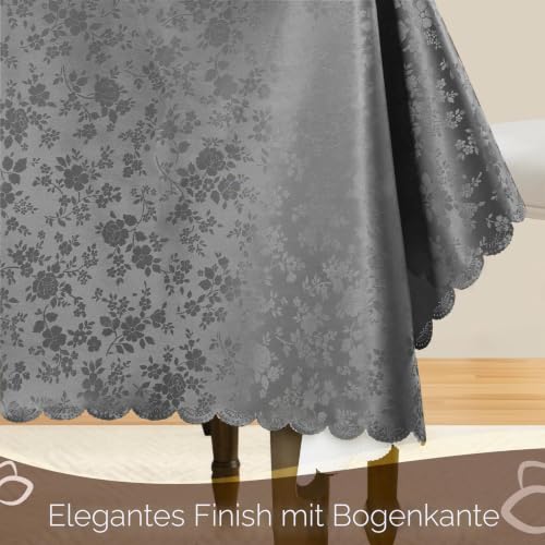 Romanstile Wachstuchtischdecke Outdoor Mitteldecke 100x100 grau Tischdecke abwaschbar 350GSM… – Ansicht 4