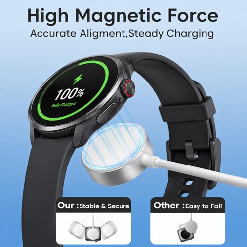 Image of Magnetic USB-C Smart Watch Charger Cable 1M | Fast Wireless Charging Cord | Compatible with Watch Series Ultra 2 /Ultra, 9 /8 /7 /6 /5 /4 /3 /2 /1 & SE /SE2 | 3.3FT - White