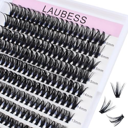 Cluster Lashes Mixed Length 50D 240 Individual Lashes D Curly Lash Clusters Volume Eyelash Clusters DIY Lash Extension Kit Fluffy Cluster Eyelash Extensions (50D-0.07D, 9-16mm)