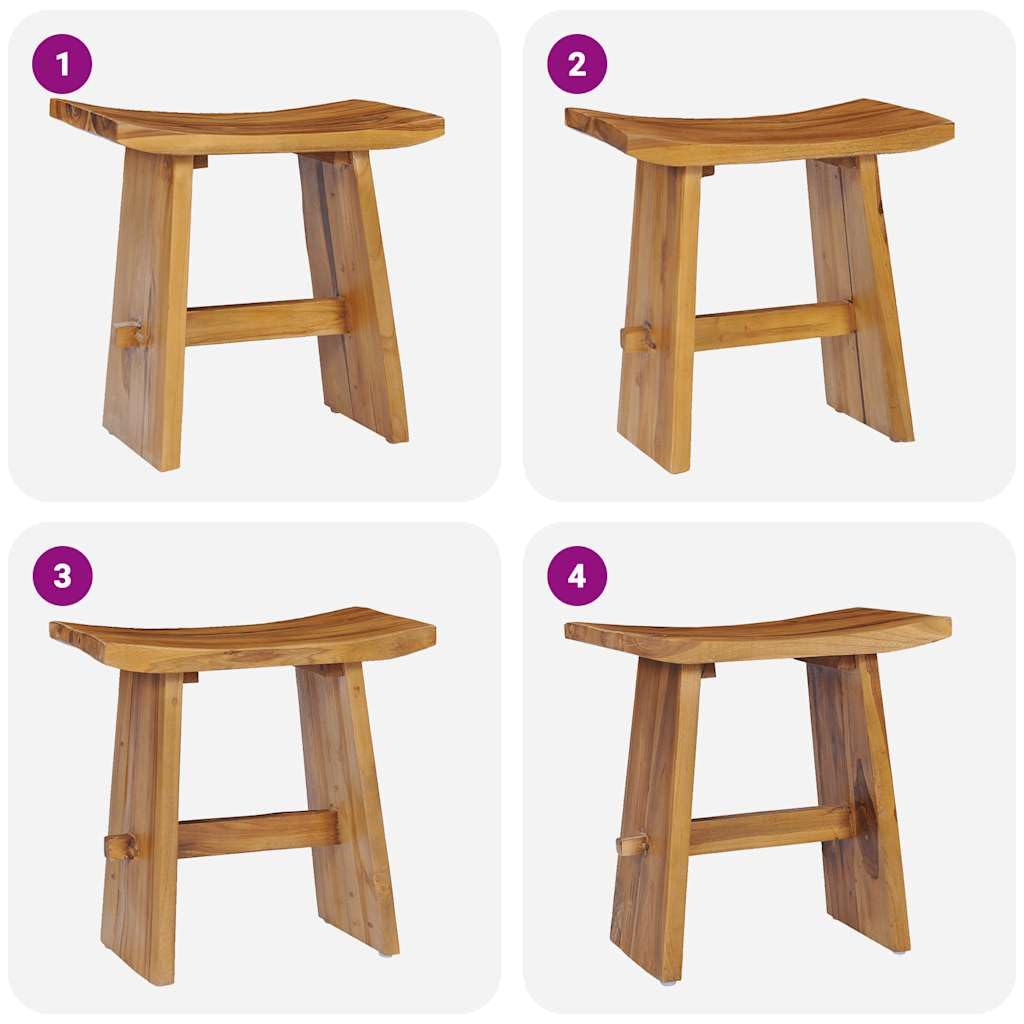 Taburete plegable de madera maciza de teca, resistente a la intemperie, apilable, portátil, versátil para cocina, jardín, balcón, terraza, exterior, picnic, oficina, resistente, duradero