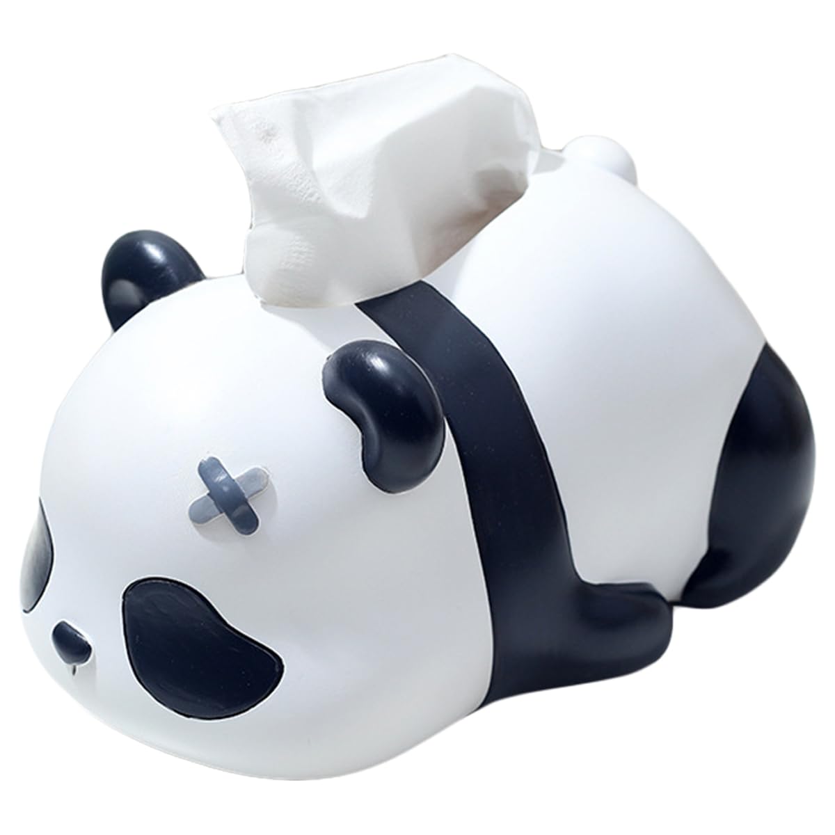 Cute Tissue Box Cover, Resin Cartoon Panda Facial Tissue Dispenser Napkin Holder, Paper Storage Box for Bedroom, Bathroom Home Office Desk Decoration