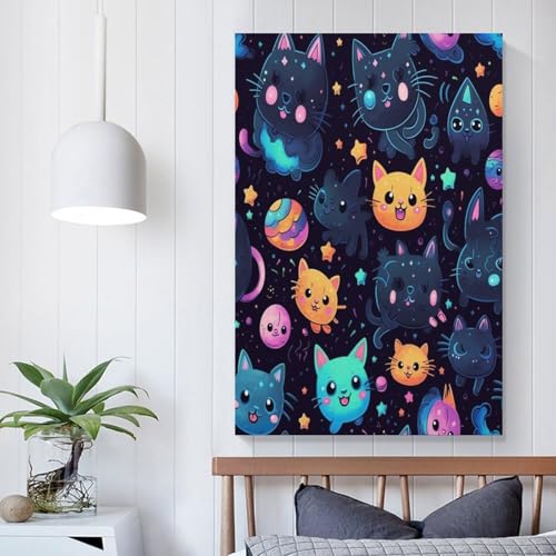 Toile impression chat déco murale pour habiller un grand mur vide