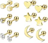 Bonito Regalo: pendientes de acero inoxidable son pequeños y delicados, un punto brillante de uso diario, puedes dárselos a tus amigos, mamá, hermanas, hermanos como regalos de cumpleaños, Navidad, Año Nuevo y otras vacaciones regalos.
