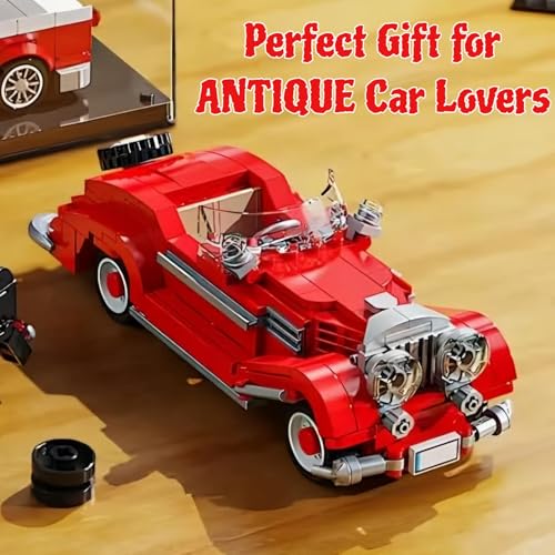 Image of Antique Car Series Building Blocks - 334 Pcs Vintage Retro Classic Car Model Kit | DIY Construction Toy for Kids 6+ & Adults | Educational STEM Engineering Blocks | Collectible Display Model