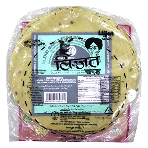 Image of Lijjat Papad Jeera 200 Gm Pouch