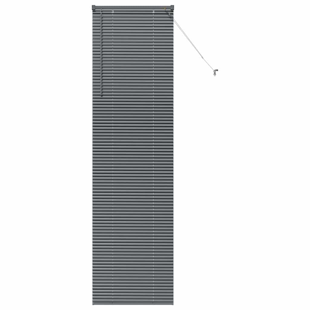vidaXL Venetian Blinds Manual Dark Grey 220 x 65 cm Aluminium, Modern Rectangular Aluminum Blinds, Adjustable Indoor Window Treatments, Light Control Privacy for Home Decor, Office