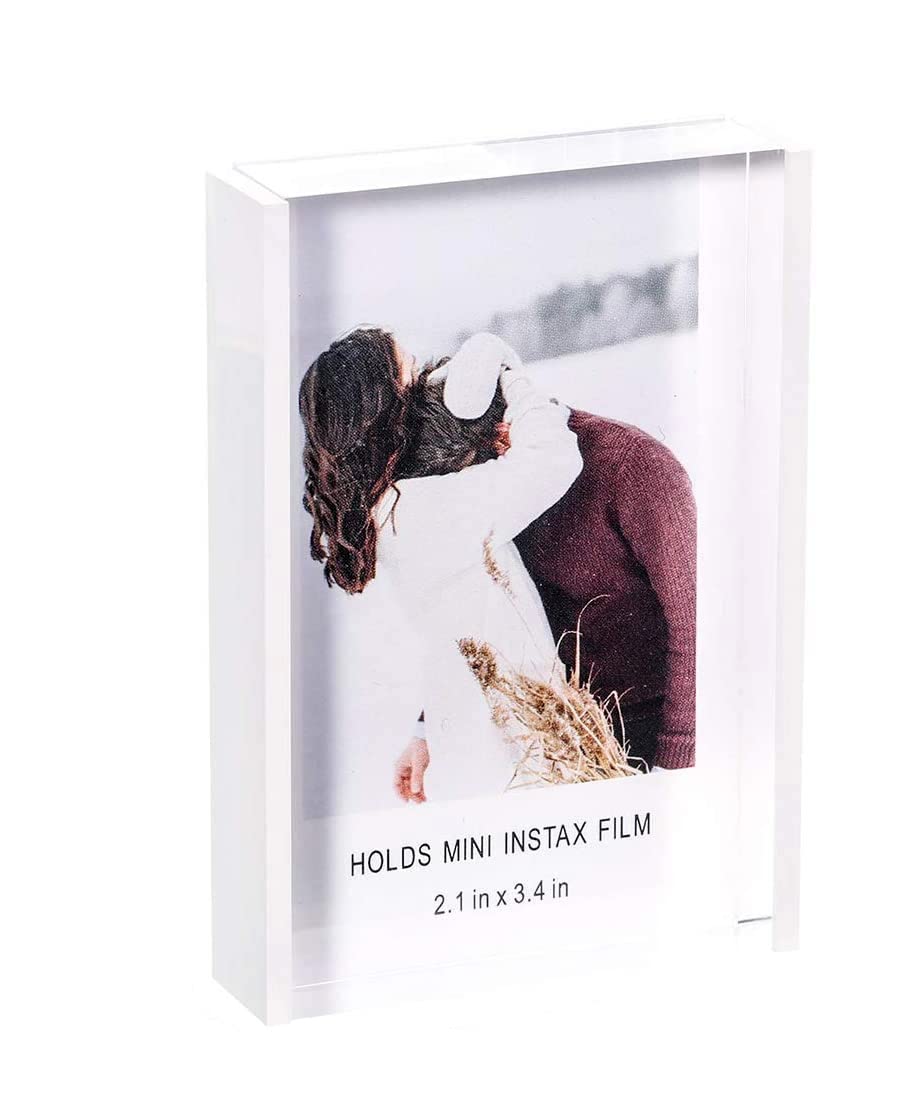 Grarry White Instax Mini Acrylic Picture Frames 2X3, Cute Polaroid Picture Frame, Desktop & Tabletop Picture Frames Set, Mini Instant Photo Frames For Fujifilm & Polaroid Film (, 1)