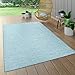 Produktbild Paco Home Outdoor Teppich Balkon Terrasse Grau Rosa Grün Pastellfarben Flachgewebe, Grösse:120x160 cm, Farbe:Blau
