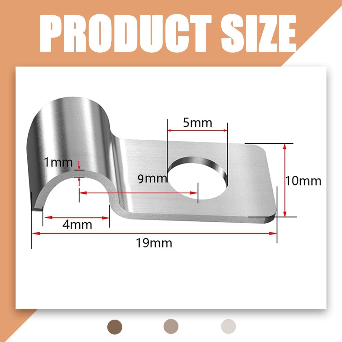 36 Pezzi Collari per Tubi 4mm Fermacavo Unico Foro in Acciaio Inox V2A Supporti a U Morsetti per Tubi Collari Heavy Duty Fissaggi per Cavi Ø 4-5mm Tubazioni per Acqua Tubi PVC Installazione