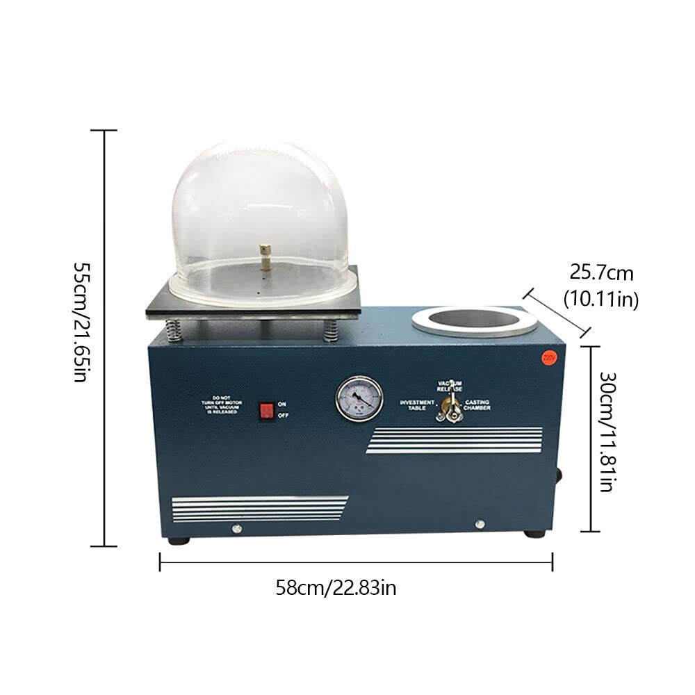 CNCEST Vacuum Investing Casting Machine 1/2 HP 3 CFM Lost Wax Cast Combination 2L with a 9