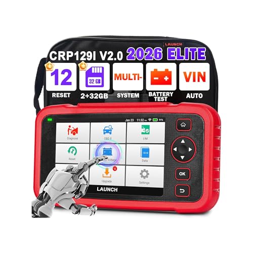 LAUNCH OBD2 Scanner CRP129i V2.0 Diagnostic Tool, Car OBD-Scanner with 4-System (ENG/ABS/SRS/AT) and 12 Reset Function (DPF Regen/ABS/TPMS/Oil/EPB/SAS/BMS/AF/Adblue/Injector/Throttle/Brake reset)