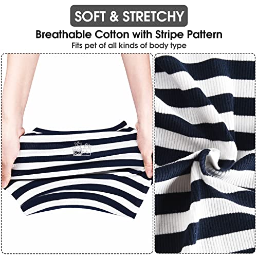 Ctilfelix Dog Shirt Striped Clothes Stretchy Vests For Small Medium Large Dogs Boy Girl Cat Apparel Soft Cotton Puppy T-Shirts Lightweight Pet Tank Top Kitten Outfit Pack-2 Red & Blue M #TOP6