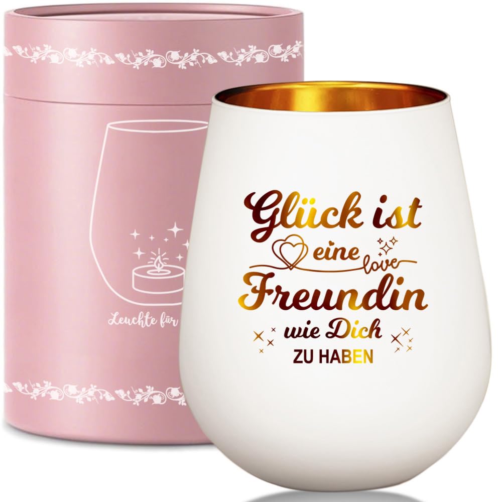 Windlicht Glas Teelichthalter mit Gravur Spruch für Frauen
